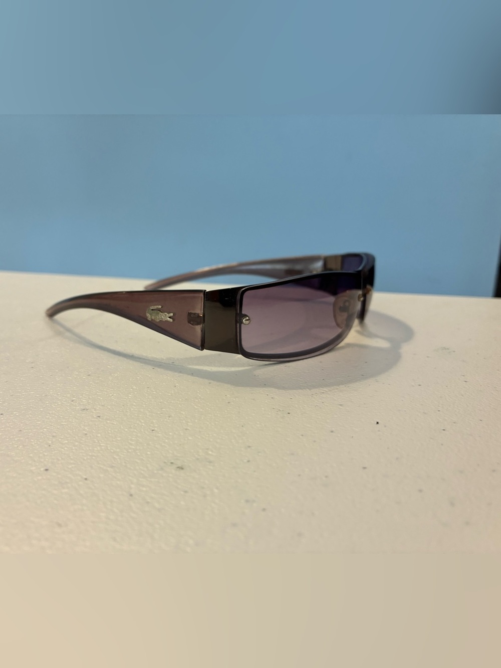 Lacoste Women's Purple Tint Rectangular Sunglasses